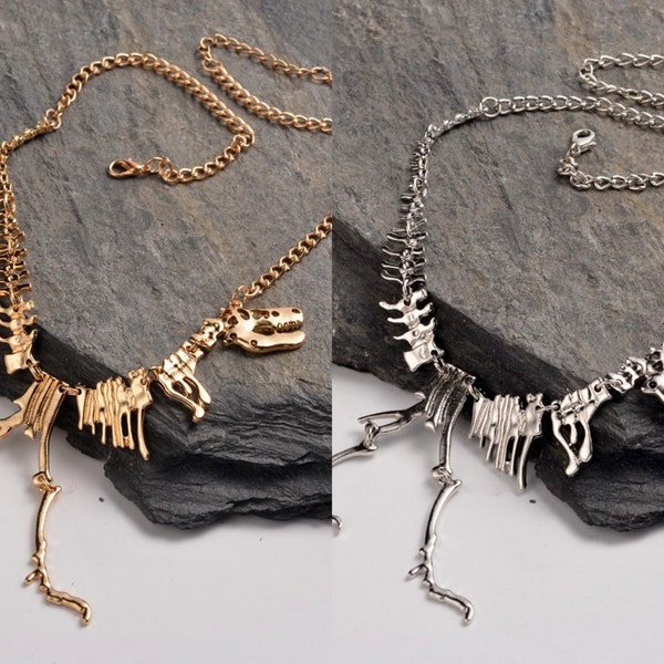 T-Rex Tyrannosaurus Rex Dinosaur RAWR Jurrassic Paleontologist Necklace Pendants with Chain With Lobster Clasp Chain Cord Necklace Supplies