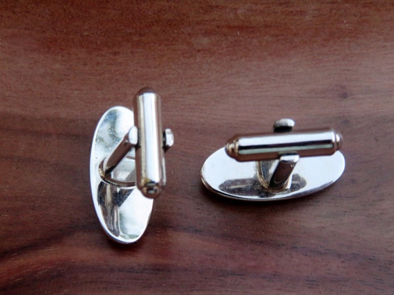 Yin Yang Balance Symbol Silver Tone Cufflinks Cuf… - image 2