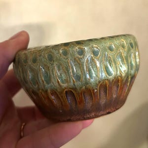 Miedziana + Zielona Ceramiczna Doniczka