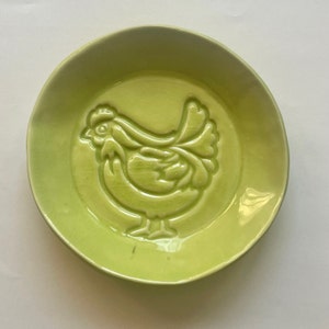 Lime Green Chicken Trinket Dish