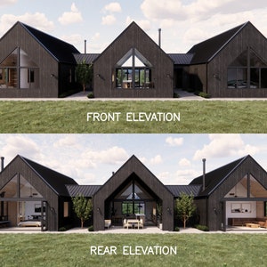 Trio House Plans – Modern Scandinavian Farmhouse – 4 Bedroom 2.5 Bath, 2364 SQFT