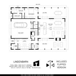 Lindenbarn House Plans – Rustic American Farmhouse Barn Blueprints – 4 Bedroom 2.5 Bath, 2392 SQFT image 2