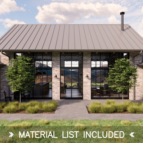 Mill Farm House Plans – 4 Bedroom, 2.5 Bath Rustic Barn Farmhouse Design – 2180 SQFT