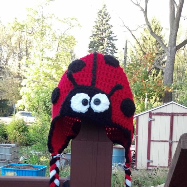 Crochet Ladybug Hat For All Ages and Sizes