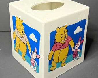 Vintage Disney Winnie The Pooh Piglet Plastic Tissue Box Cover