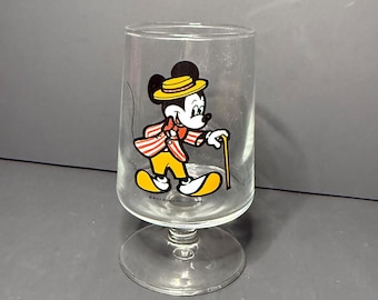 Vintage Mickey Mouse Barbershop Quartet Glass Vase Disney C39 1970s