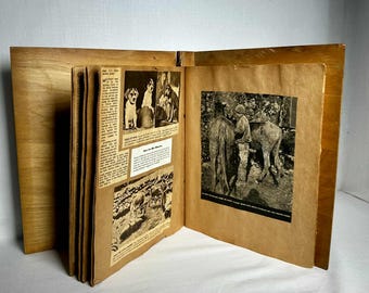 Vintage RARE Wood Binder Scrapbook 1940's MCM