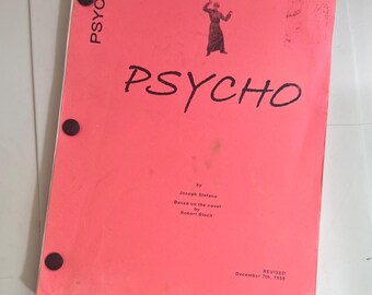 Psycho Movie Script Screenplay Copy Not Official Film Used