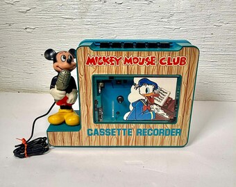 RARE 1960's Vintage Disney Mickey Mouse Club Cassette Recorder Made In Hong Kong