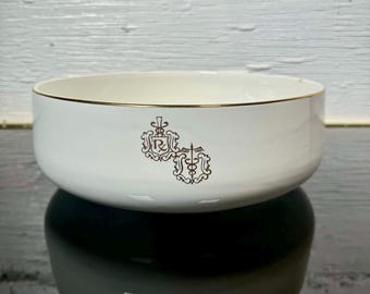 Rare Vintage Hall Pharmacy * RX MEDICAL CADUCEUS * 9" Salad Serving Bowl 1960s