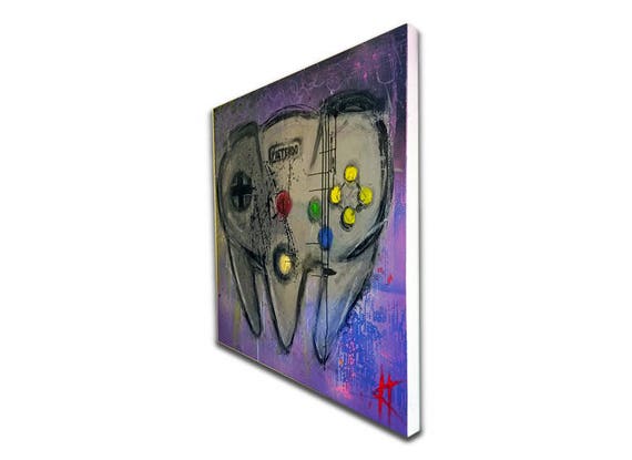 Giant Retro Classic Nintendo 64 Contoller Painting Custom 90 s