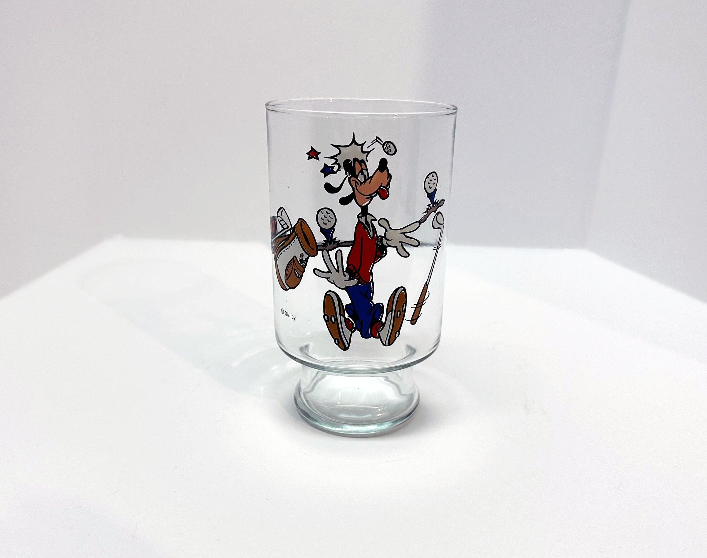 Vintage Large Disney Goofy Golf Glass Goofy Using His Head 32 Etsy