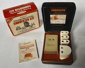 Franzus Foreign Travel Electricity 1600 watt Converter Kit 220v to 110v Vintage