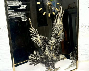 Prism Eagle & Sun Sky with Rays Gold Accents Picture--Framed--FREE SHIPPING 90s 80s