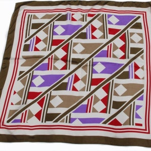 Vintage Geometric Silk Scarf