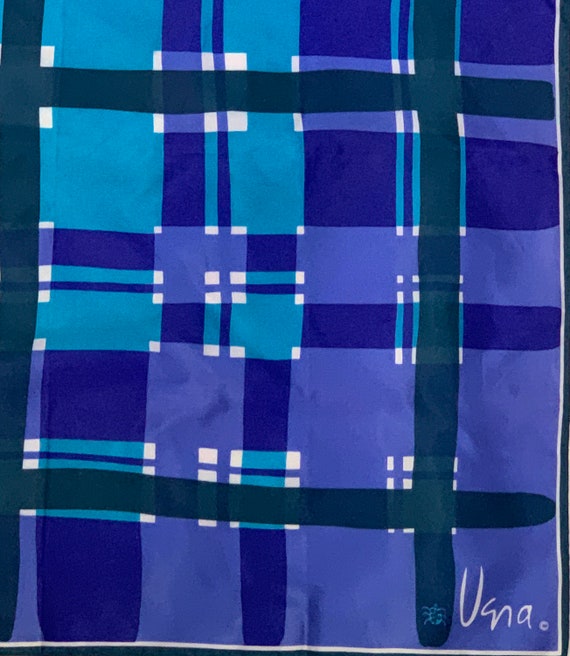 Vera Blue Plaid Square Scarf - image 3