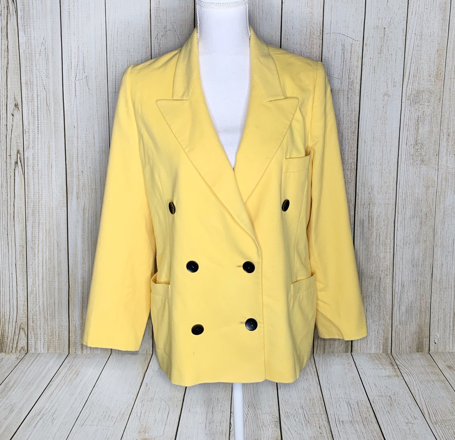 Vintage Margaretha Ley Escada Yellow Wool and Cashmere Blazer | Etsy