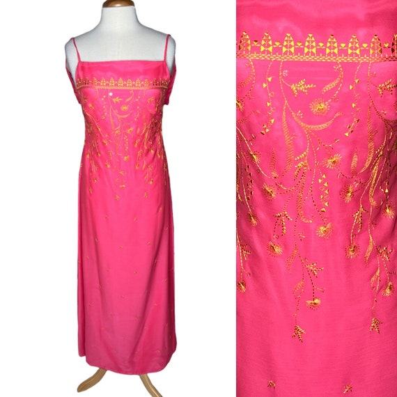 Escada Vintage Dress // Formal Maxi Prom 90s // P… - image 1