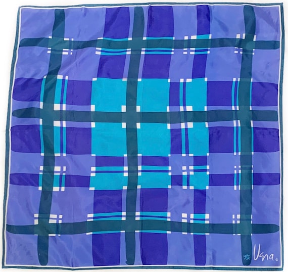 Vera Blue Plaid Square Scarf - image 1