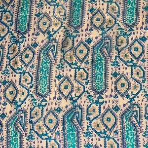 Vintage Blue and White Patterned Scarf image 2