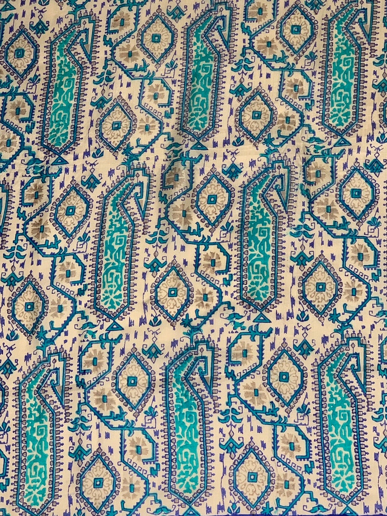 Vintage Blue and White Patterned Scarf image 2