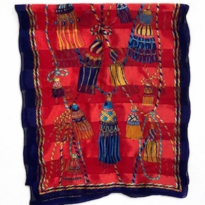 Red Tassel Silk Scarf