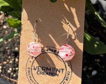 Handmade Millefiori Sterling Silver Drop Earrings