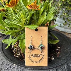 Multi Color Millefiori Glass Beads Drop Earrings