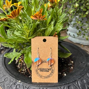 Peach Glass Beads Drop Earrings