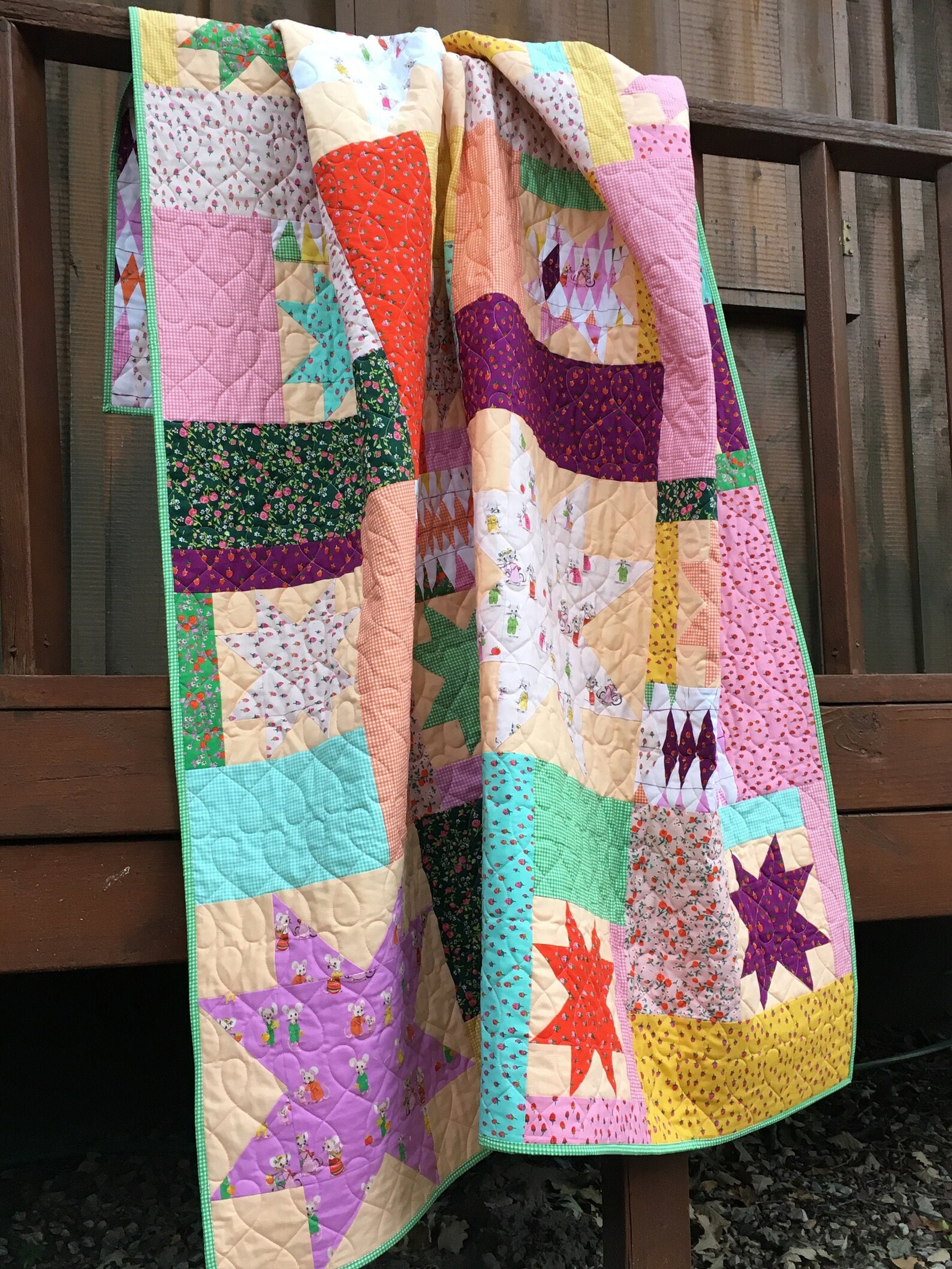 Trixie/heather Ross / Sparkling Cider Quilt W FREE Tote Bag Etsy
