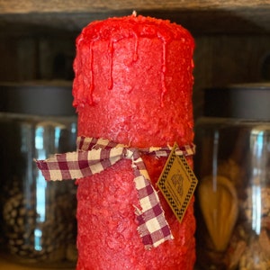 Tall Lumpy Bumpy Grubby Pillar Candle, Apple Spice