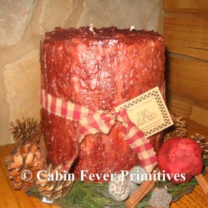 Extra Large 3 wick Grubby Primitive Pillar Candle