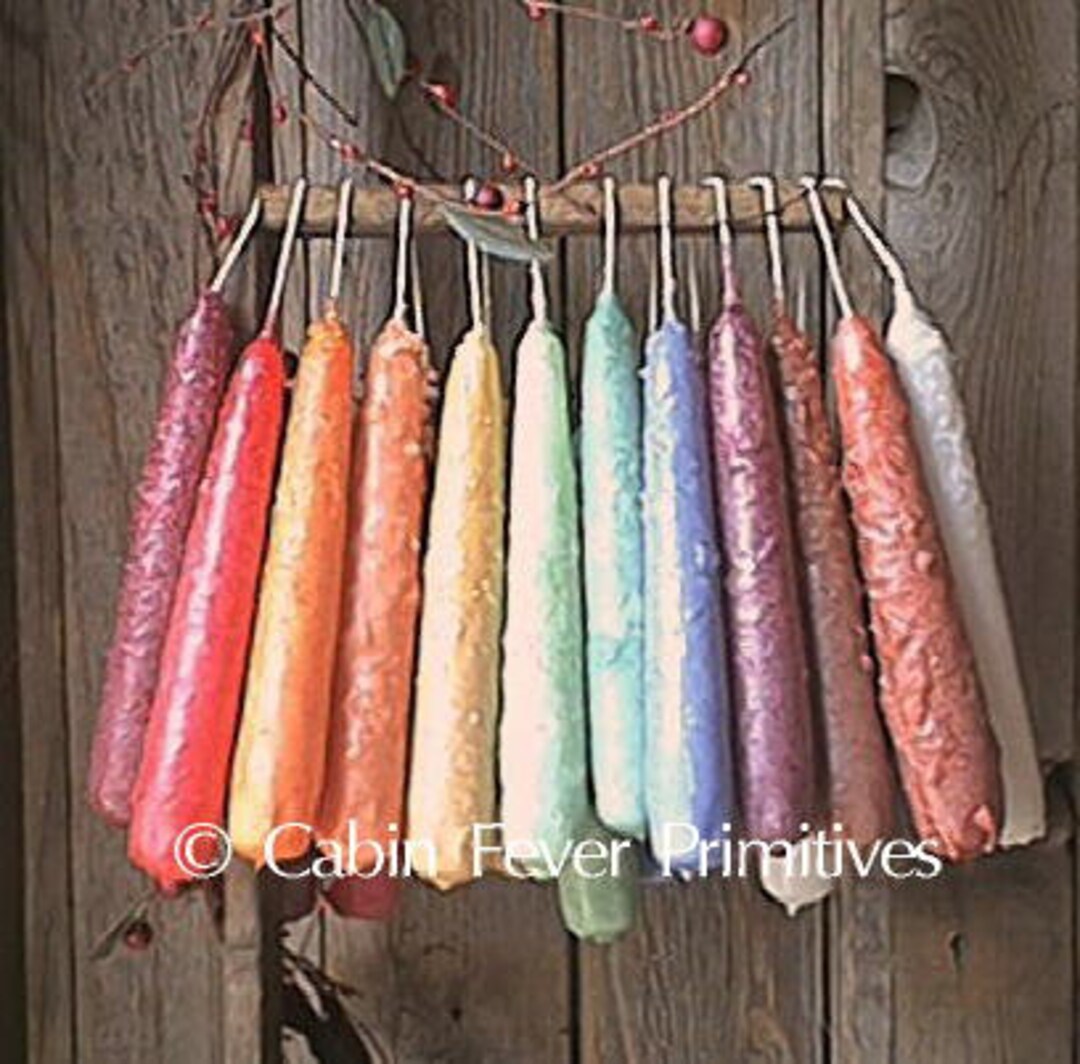 Primitive Grubby Taper Candles, Joined at Wick 1 Set Etsy