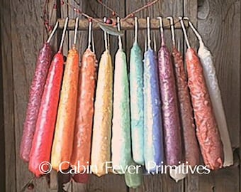 Grubby Taper Candles, joined at wick (1 set)