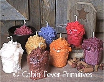 Grubby Baby Cake Candle, Oversized Primitive Votive, Mini Pillar Candle