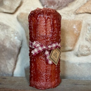 Tall Grubby Pillar Primitive Cake Candle - 3 sizes