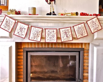 Weihnachten Stitchery Banner PDF Instant Download Pattern