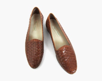 basket weave slip on shoes