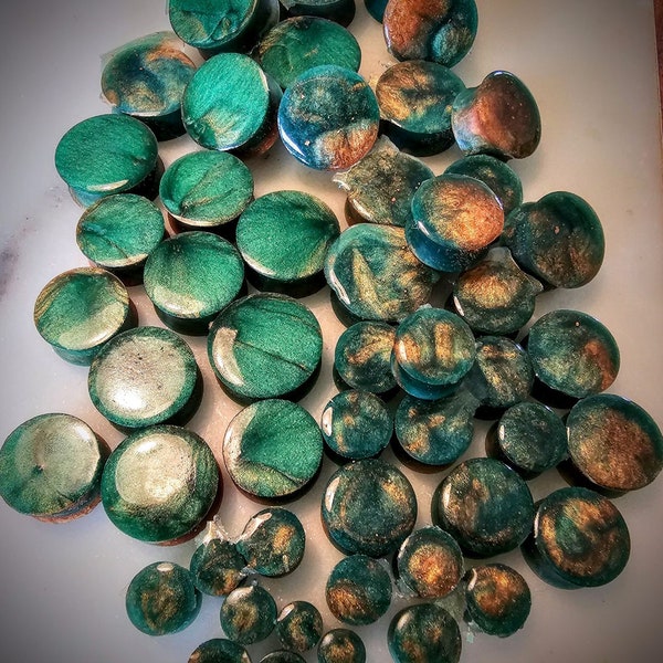 Dark green/Bronze Resin plugs  (Pair)