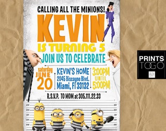 minion invitation etsy