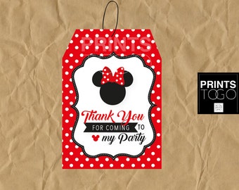 minnie mouse thank you tags polka dots minnie mouse favor etsy free printable mickey mouse thank you tags