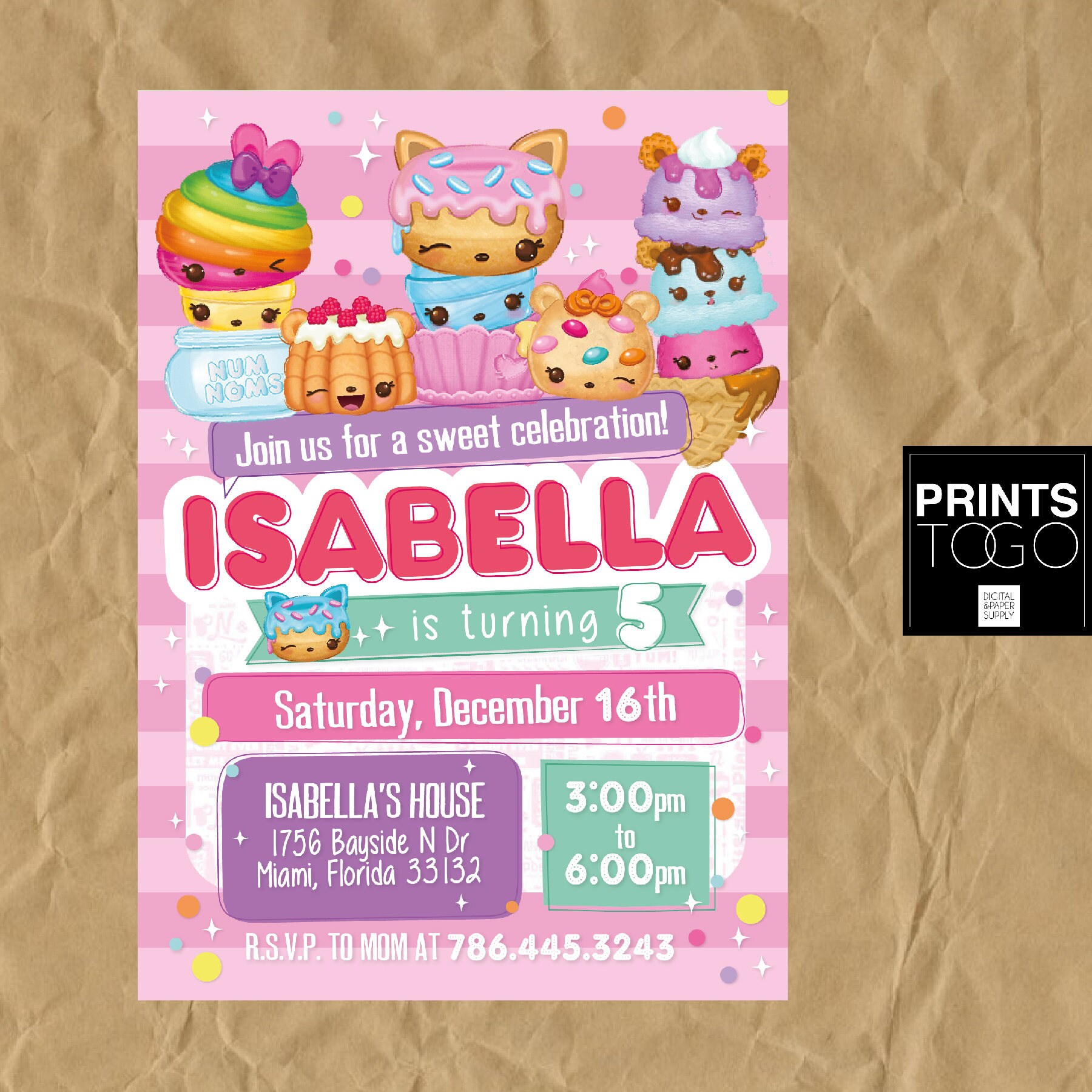 Num Noms Invitation Num Noms Birthday Num Noms Party Num | Etsy