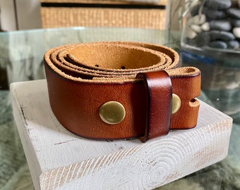 Vintage Leather Belt w/o buckle in Tan, Brown and Black