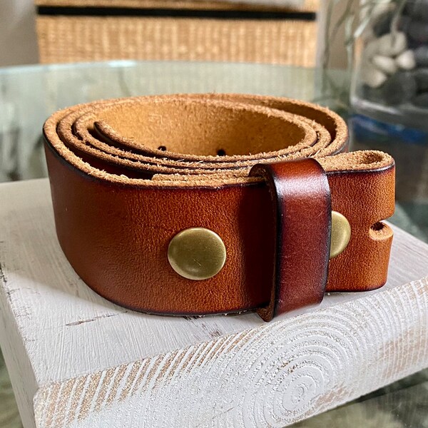 Vintage Leather Belt w/o buckle in Tan, Brown and Black