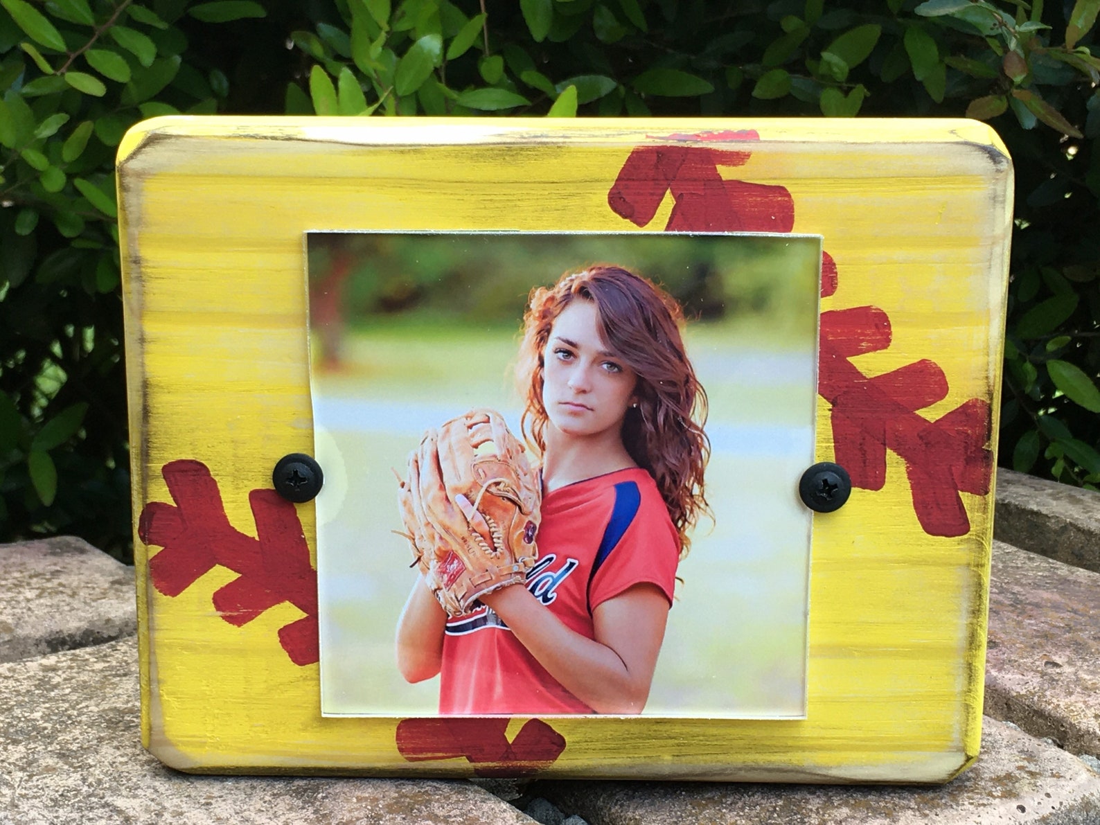 Baseball Block Picture Frame Team Gift Coaches Gift Softball Block Picture Frame Kids Room Decor
