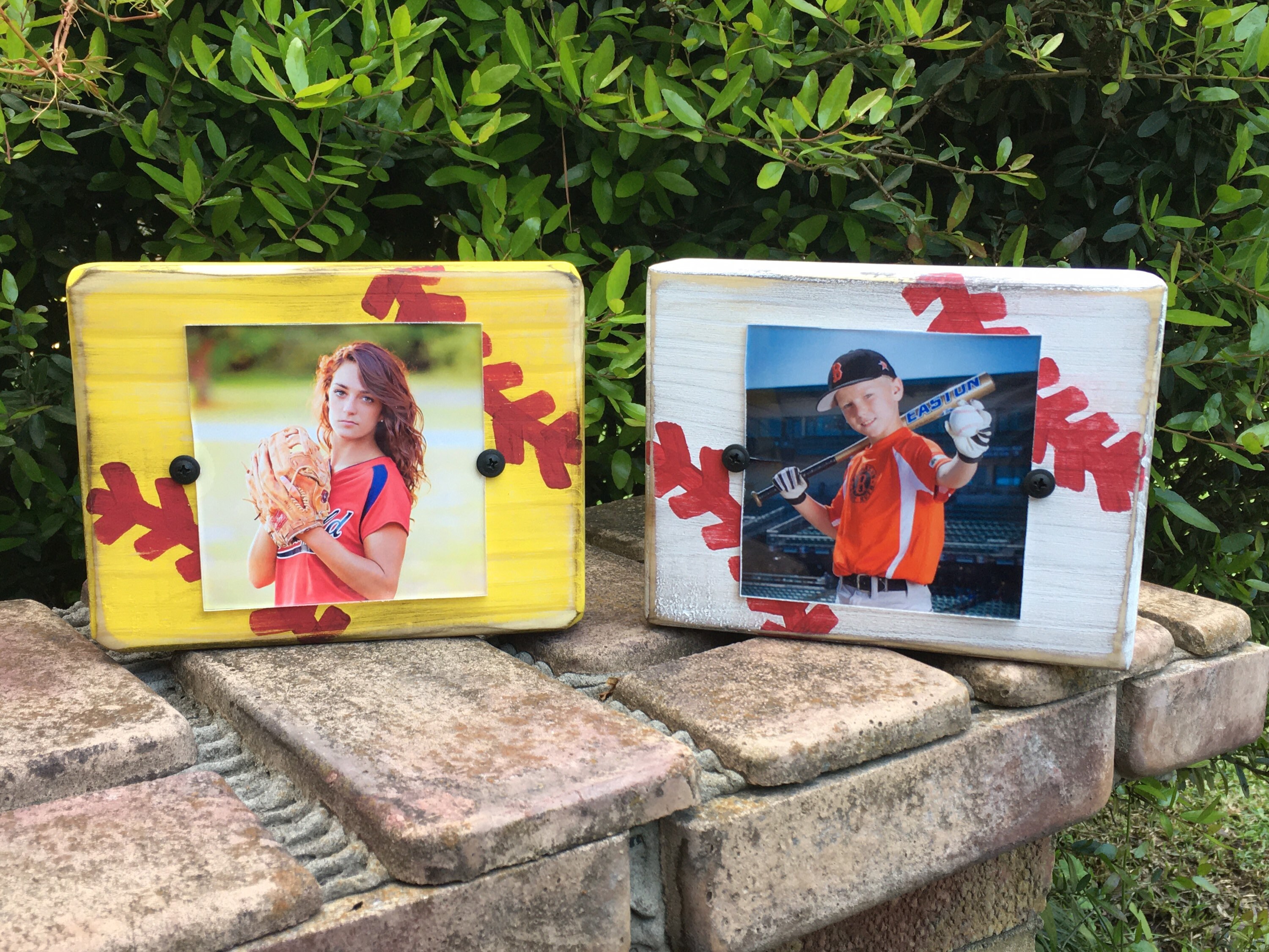 Baseball Block Picture Frame Team Gift Coaches Gift Softball Block Picture Frame Kids Room Decor