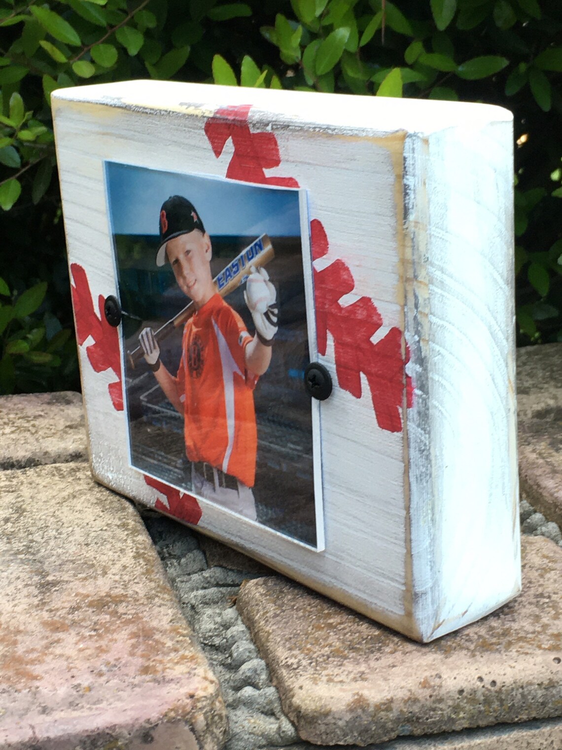 Baseball Block Picture Frame Team Gift Coaches Gift Softball Block Picture Frame Kids Room Decor