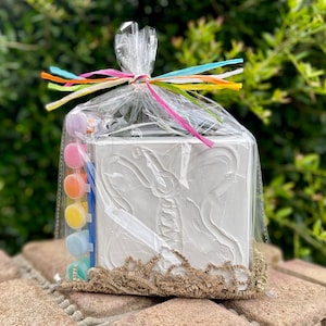 Paint your own butterfly paint kit for kids textured wooden block birthday gift for girls