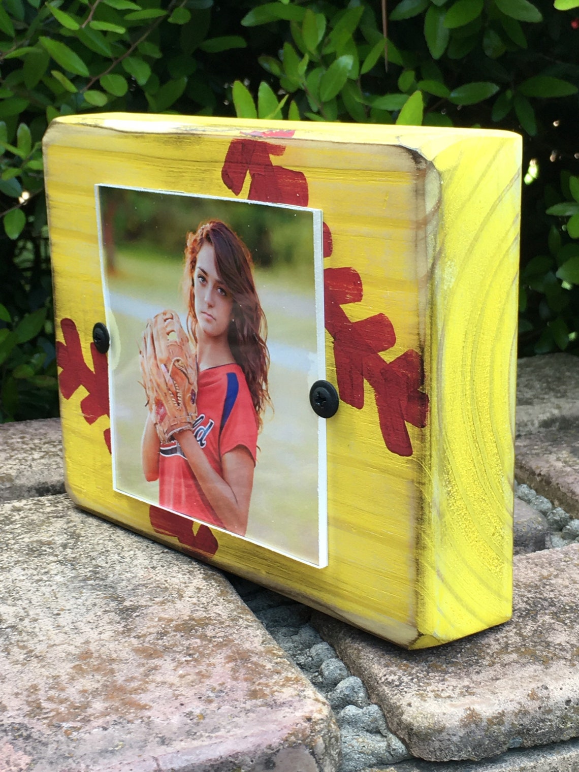 Baseball Block Picture Frame Team Gift Coaches Gift Softball Block Picture Frame Kids Room Decor