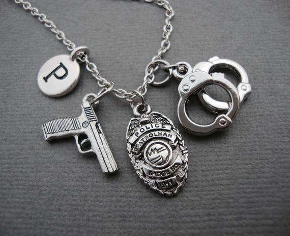 Silver Revolver Charm Necklace Pistol Gun Ower Police Officer Jewelry NEW